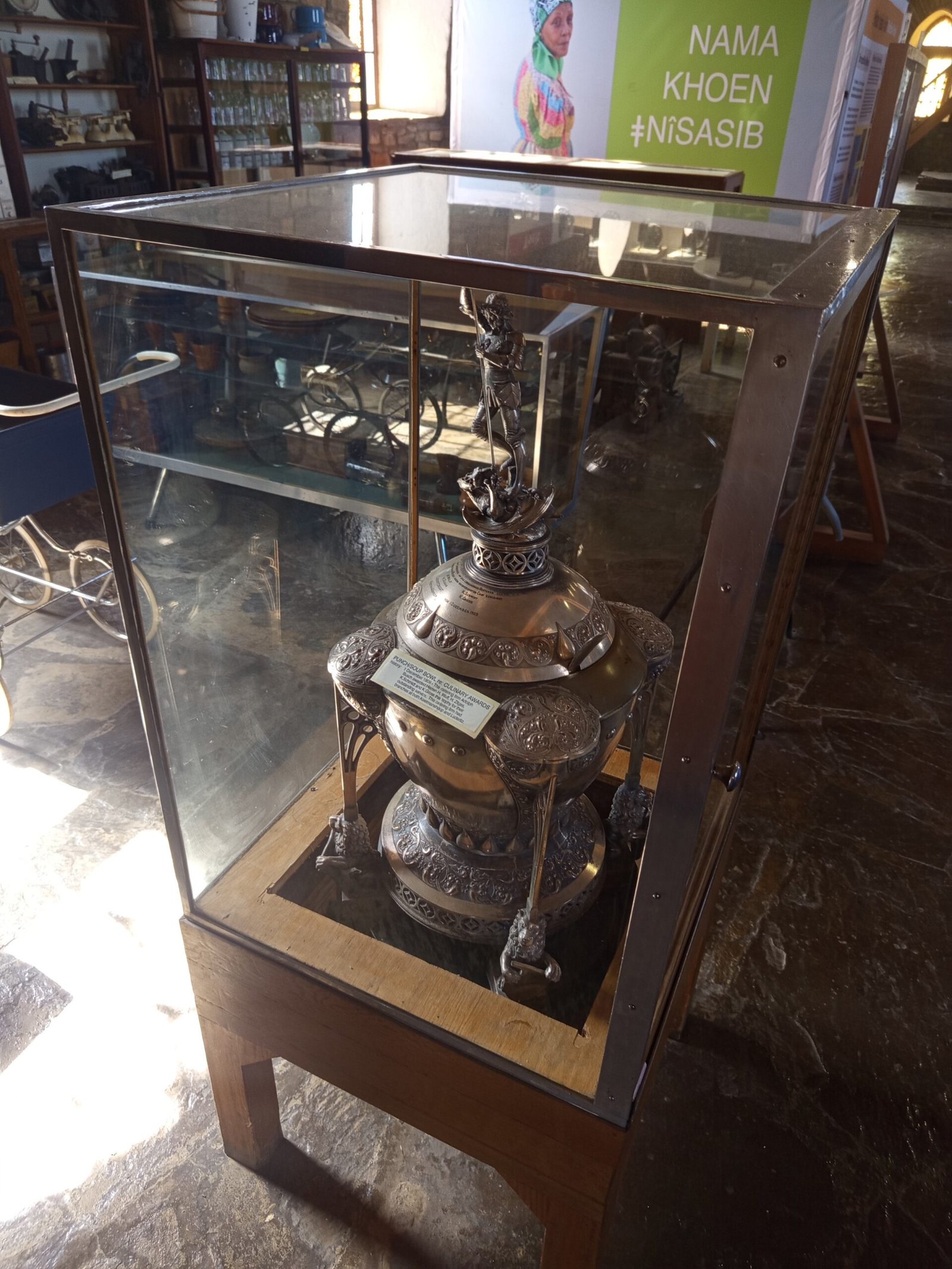 Silver trophy in the shape of a punch or soup bowl