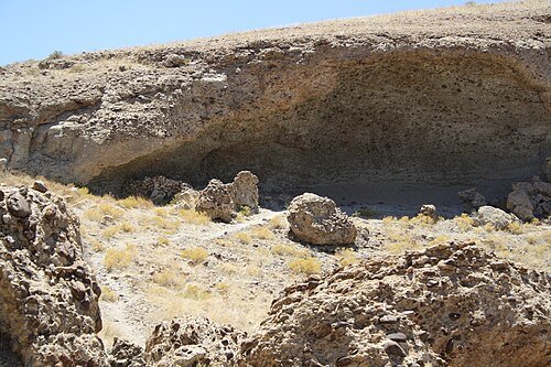 Ruins of Henno Martin and Hermann Korn's shelter in the Kuiseb Canyon